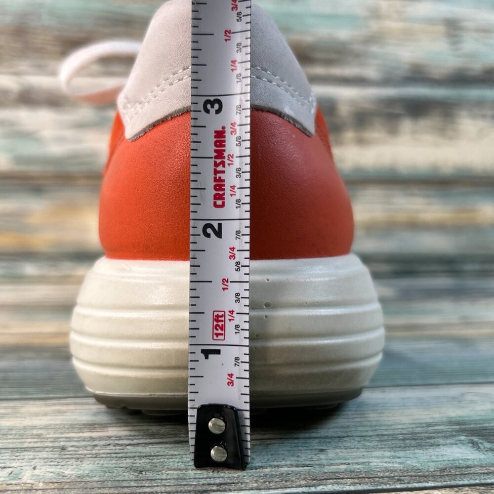Ecco Soft 7 Runner Sneaker Womens 7 Orange Leather Athletic Shoes Wedge Lace Up - Picture 10 of 11